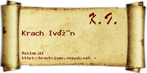 Krach Iván névjegykártya
